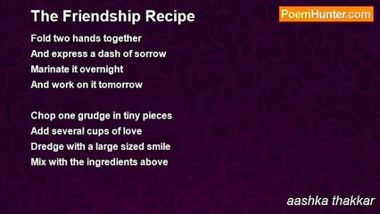 aashka thakkar - The Friendship Recipe