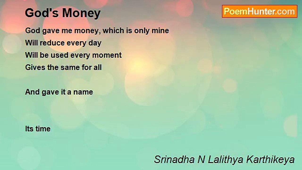 Srinadha N Lalithya Karthikeya - God's Money