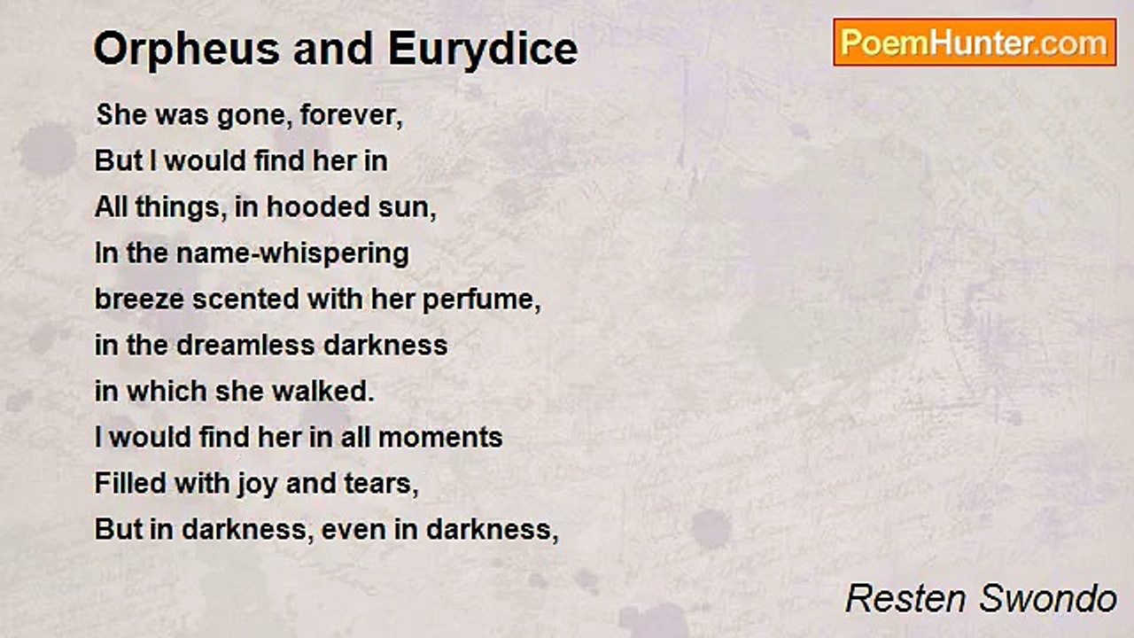 Resten Swondo - Orpheus and Eurydice