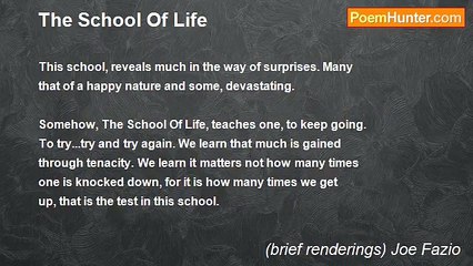 (brief renderings) Joe Fazio - The School Of Life