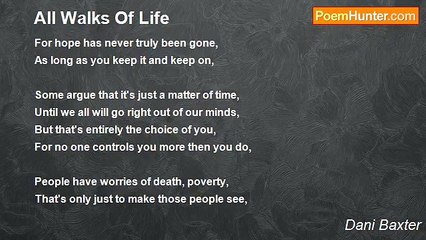 Dani Baxter - All Walks Of Life
