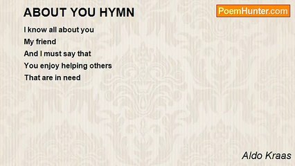 Aldo Kraas - ABOUT YOU HYMN