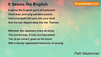 Patti Masterman - It Seems the English