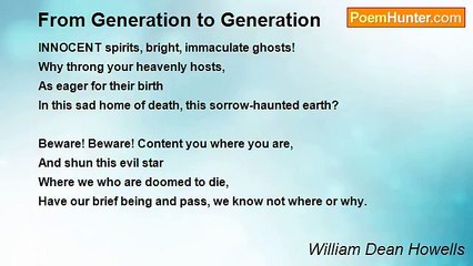 William Dean Howells - From Generation to Generation