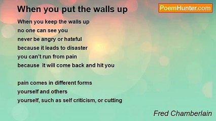 Fred Chamberlain - When you put the walls up