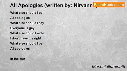 Marxist illuminatti - All Apologies (written by: Nirvanna)