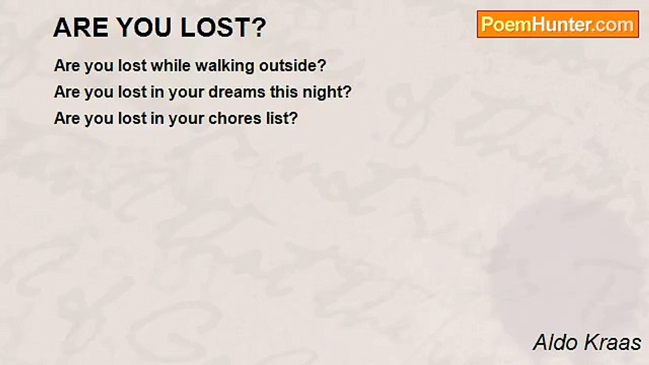 Aldo Kraas - ARE YOU LOST?