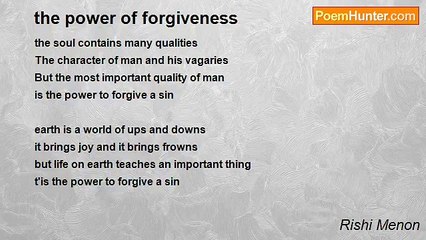 Rishi Menon - the power of forgiveness
