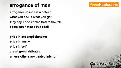 Giovanna Marie - arrogance of man