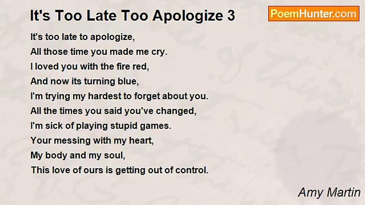 Amy Martin - It's Too Late Too Apologize 3