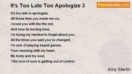 Amy Martin - It's Too Late Too Apologize 3