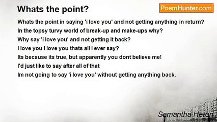 Samantha Heron - Whats the point?