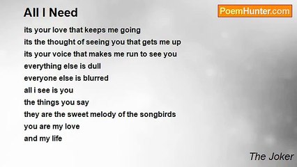 The Joker - All I Need