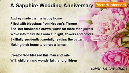 Dennisa Davidson - A Sapphire Wedding Anniversary - Especially for Audrey and Wally