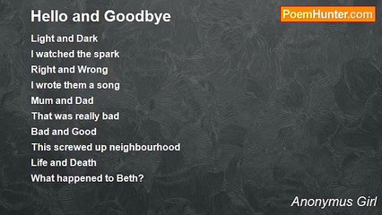 Anonymus Girl - Hello and Goodbye