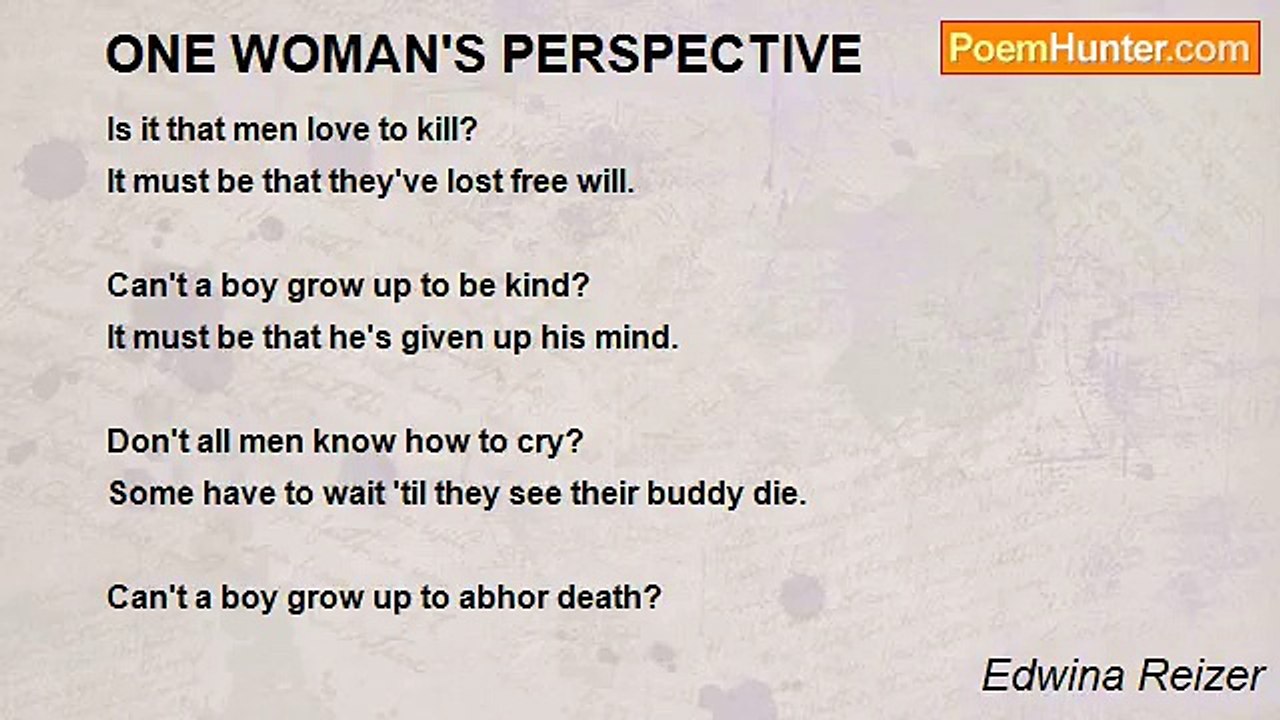 Edwina Reizer - ONE WOMAN'S PERSPECTIVE