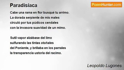 Leopoldo Lugones - Paradisíaca
