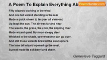 Genevieve Taggard - A Poem To Explain Everything About A Certain Day In Vermont