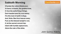 John Quincy Adams - Sabbath Morning