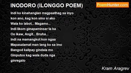 Kram Aragrev - INODORO (ILONGGO POEM)