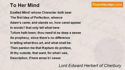 Lord Edward Herbert of Cherbury - To Her Mind