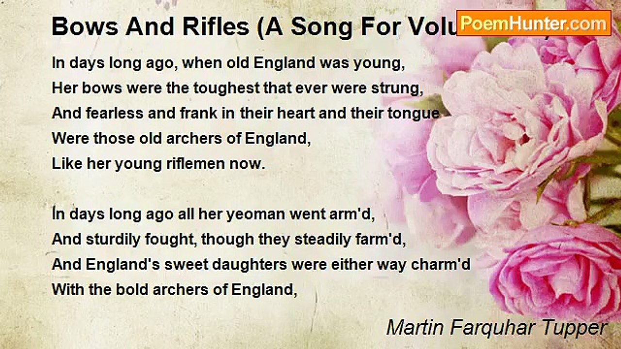 Martin Farquhar Tupper - Bows And Rifles (A Song For Volunteers.)
