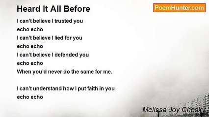 Melissa Joy Chesky - Heard It All Before