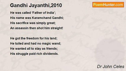 Dr John Celes - Gandhi Jayanthi,2010