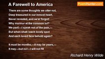 Richard Henry Wilde - A Farewell to America