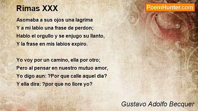 Gustavo Adolfo Becquer - Rimas XXX