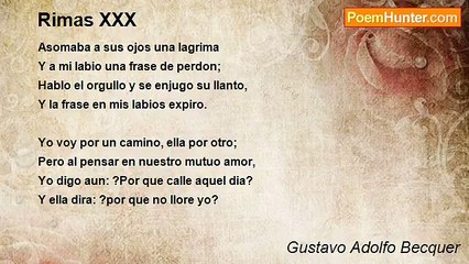 Gustavo Adolfo Becquer - Rimas XXX