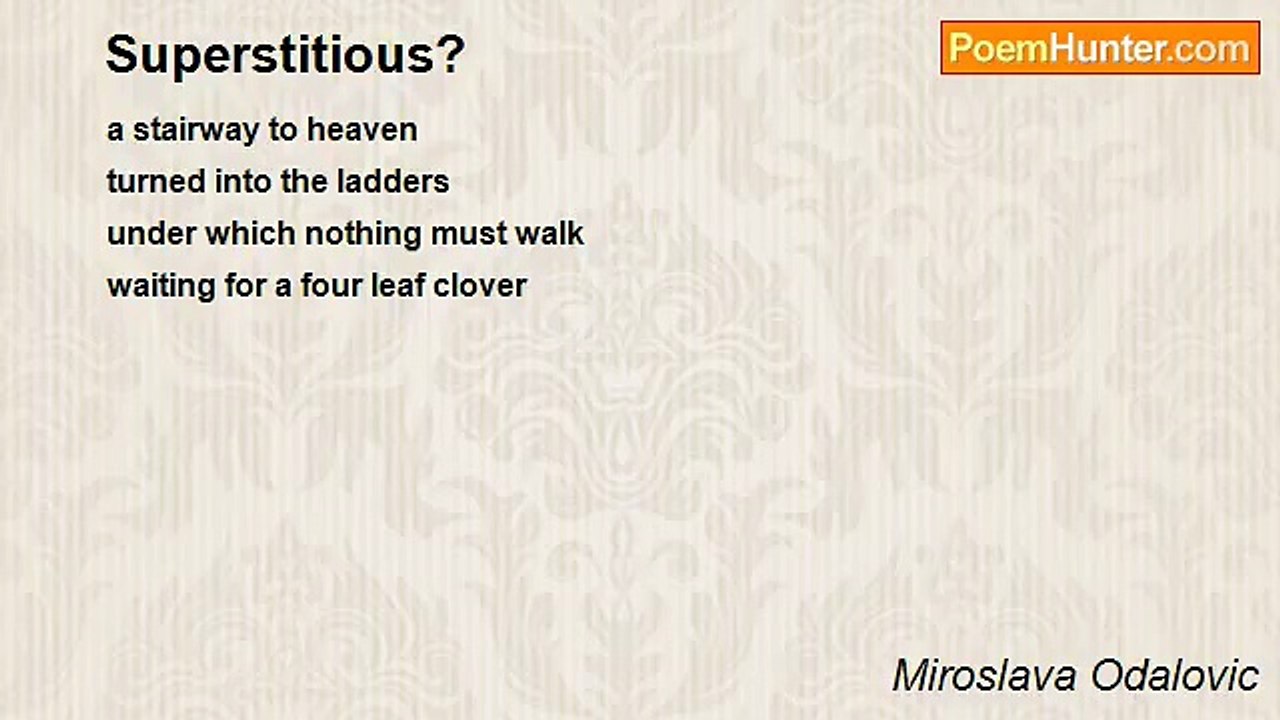 Miroslava Odalovic - Superstitious?