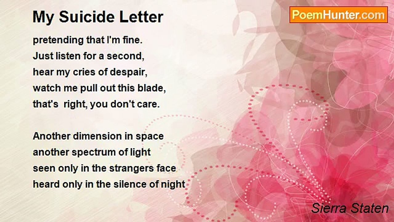 Sierra Staten - My Suicide Letter