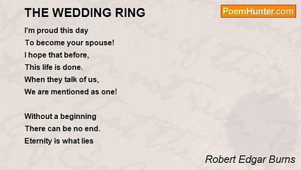 Robert Edgar Burns - THE WEDDING RING
