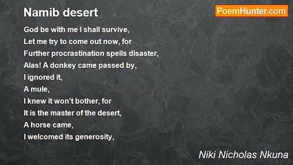 Niki Nicholas Nkuna - Namib desert