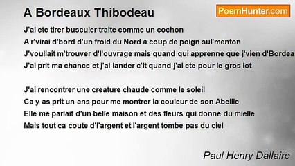 Paul Henry Dallaire - A Bordeaux Thibodeau