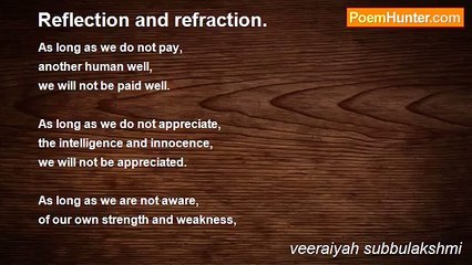 veeraiyah subbulakshmi - Reflection and refraction.