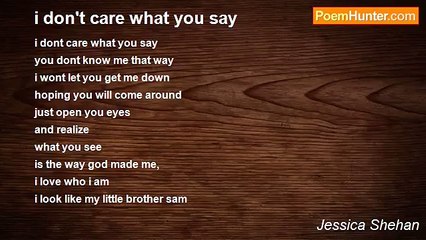 Jessica Shehan - i don't care what you say