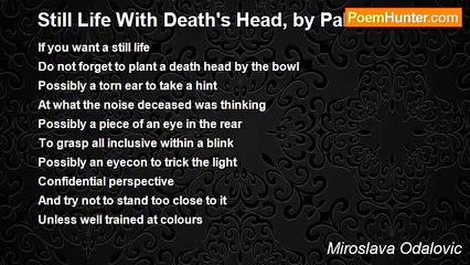Miroslava Odalovic - Still Life With Death's Head, by Pablo Picasso