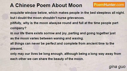 gina guo - A Chinese Poem About Moon