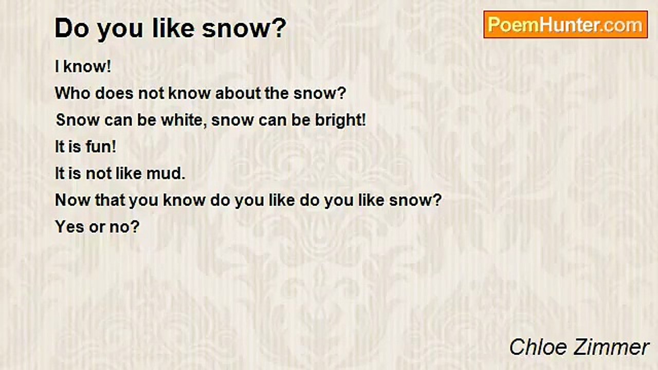 Chloe Zimmer - Do you like snow?
