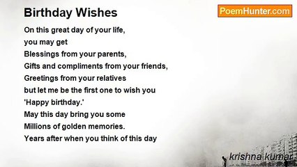 krishna kumar - Birthday Wishes