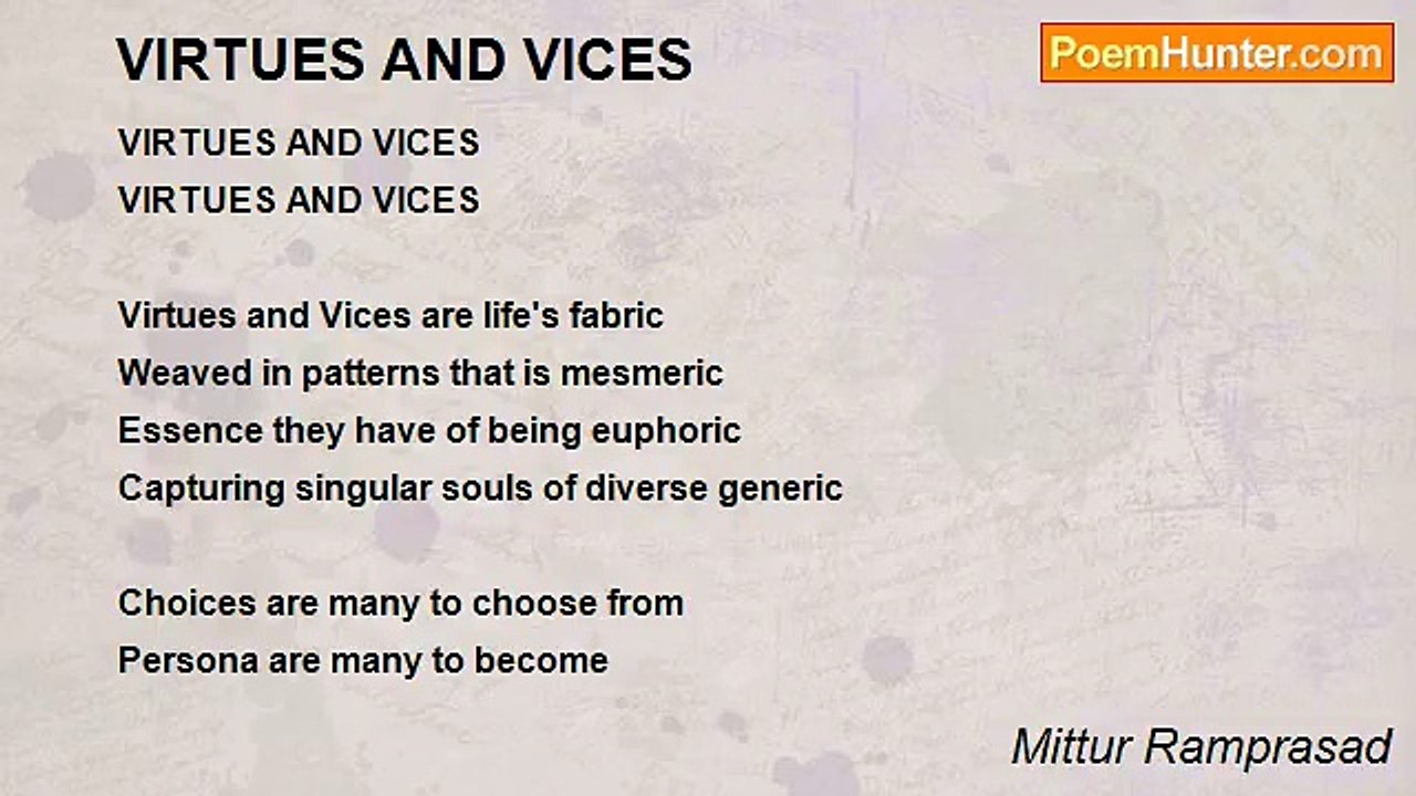 Mittur Ramprasad - VIRTUES AND VICES