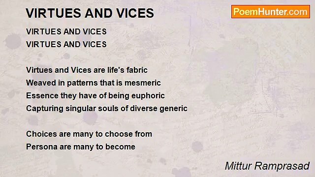 Mittur Ramprasad - VIRTUES AND VICES