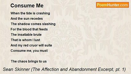 Sean Skinner (The Affection and Abandonment Excerpt, pt. 1) - Consume Me