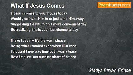 Gladys Brown Prince - What If Jesus Comes
