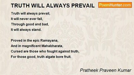 Pratheek Praveen Kumar - TRUTH WILL ALWAYS PREVAIL