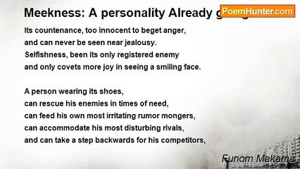 Funom Makama - Meekness: A personality Already going Extinct
