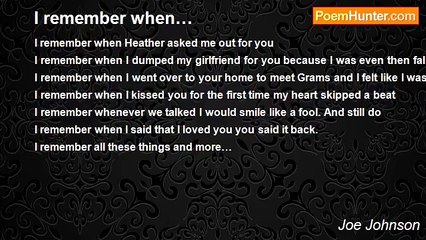 Joe Johnson - I remember when…