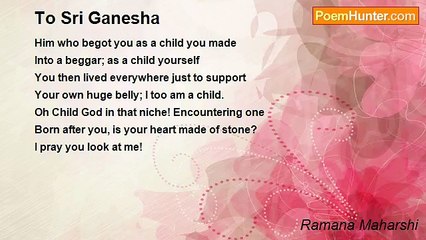 Ramana Maharshi - To Sri Ganesha